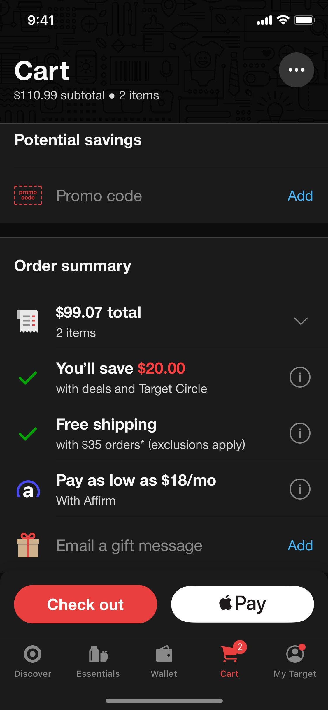 Target iOS screen 170