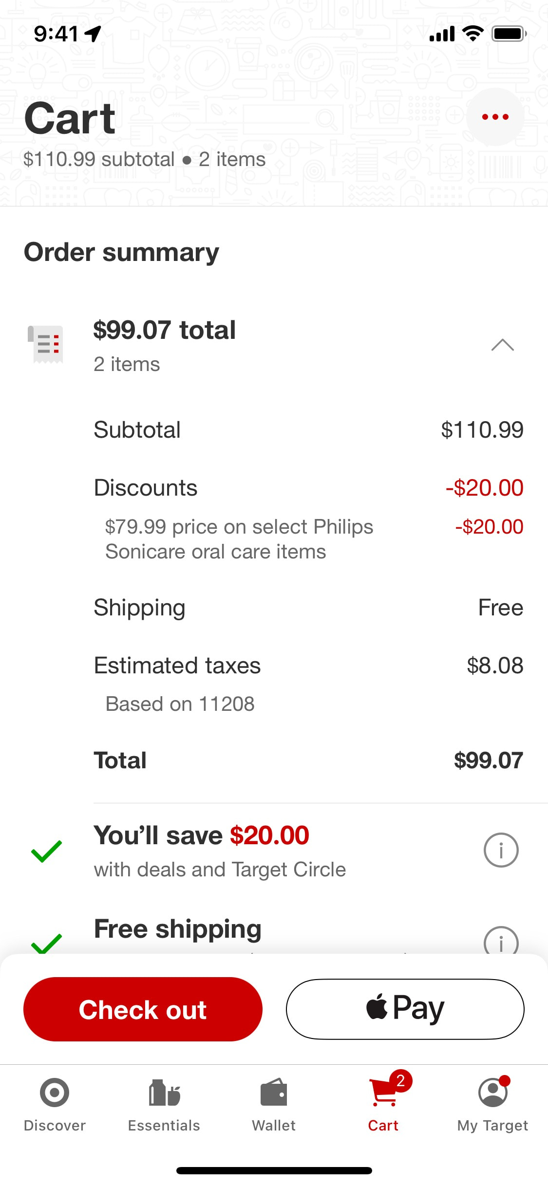 Target iOS screen 102