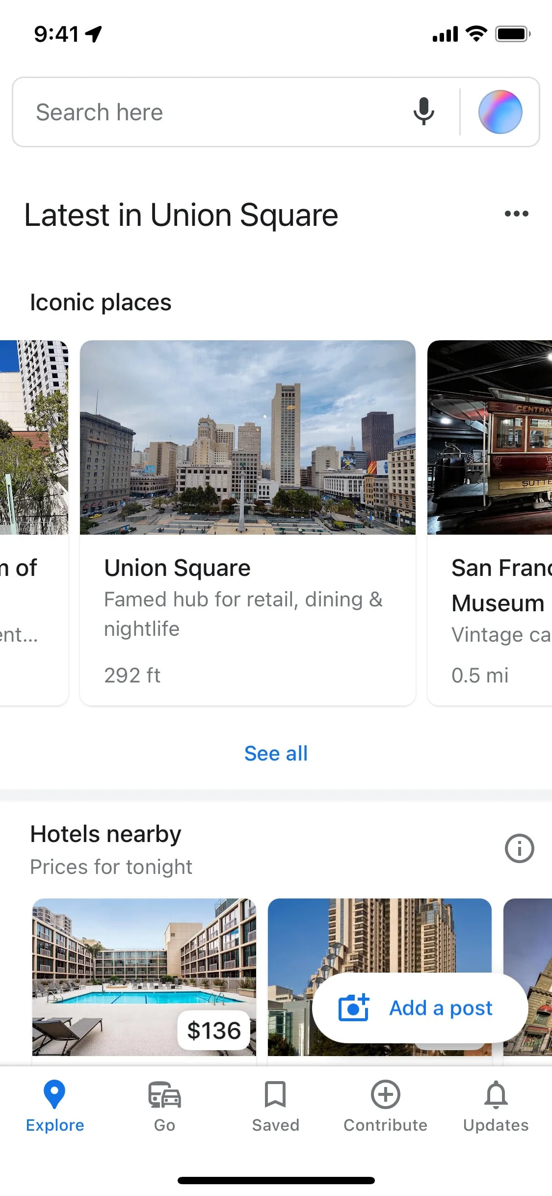 Google Maps screen 1