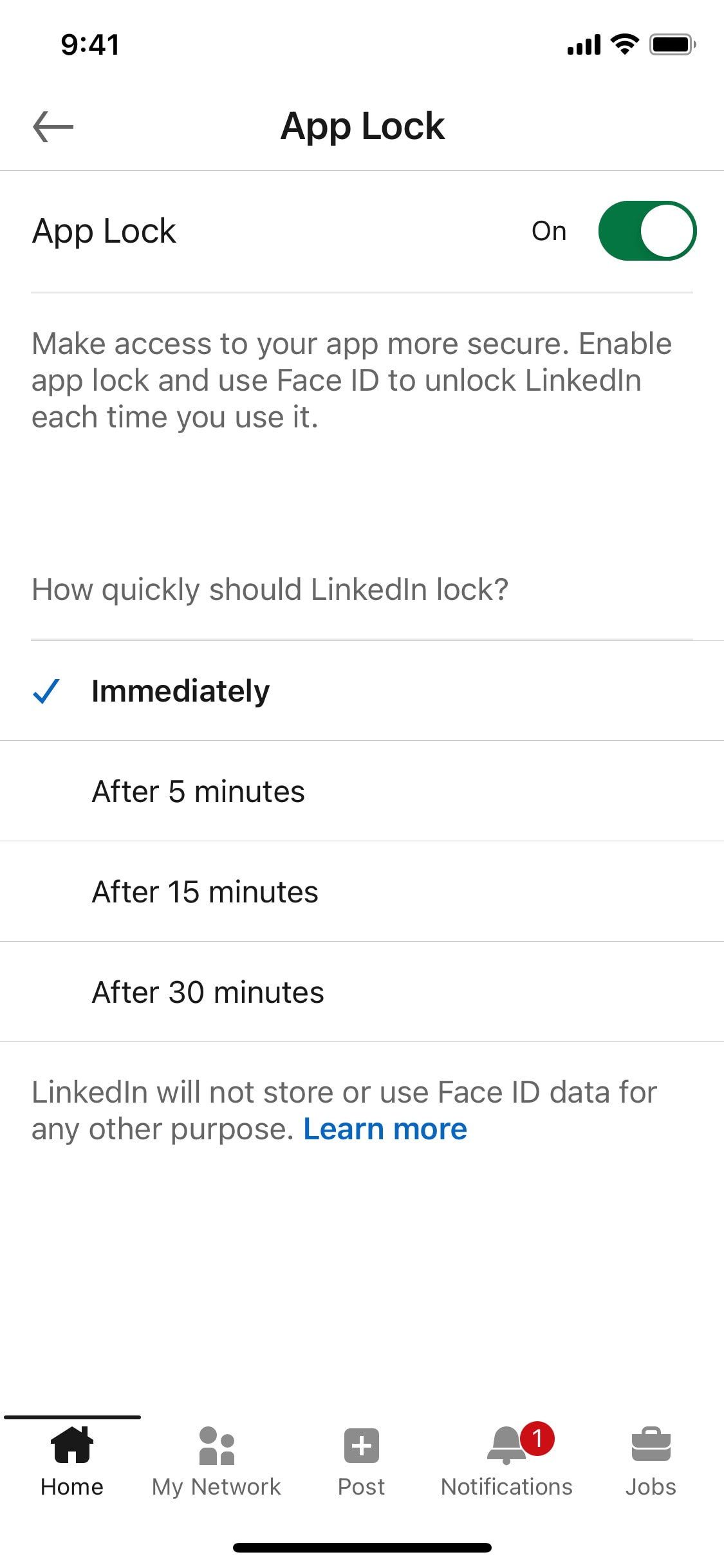 LinkedIn iOS screen 298