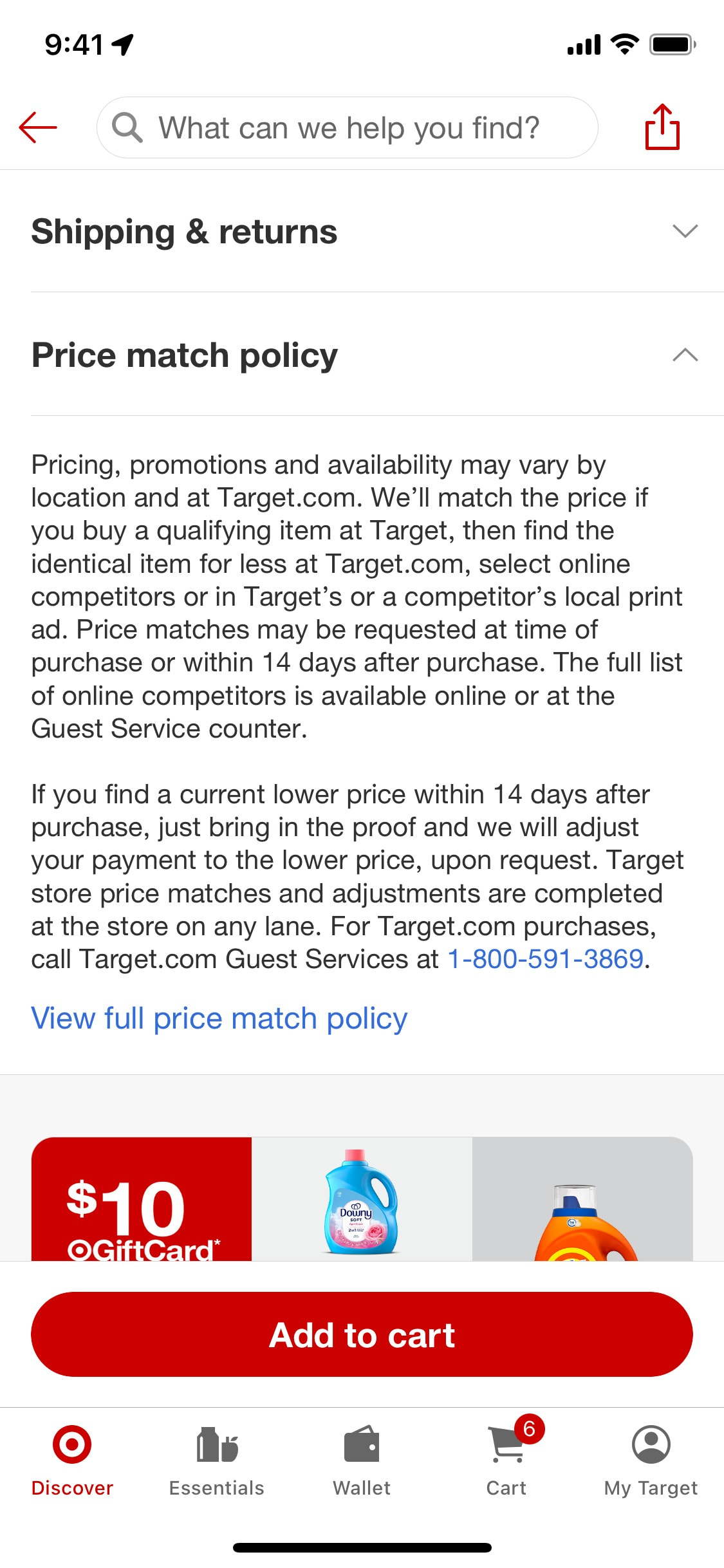 Target iOS screen 314