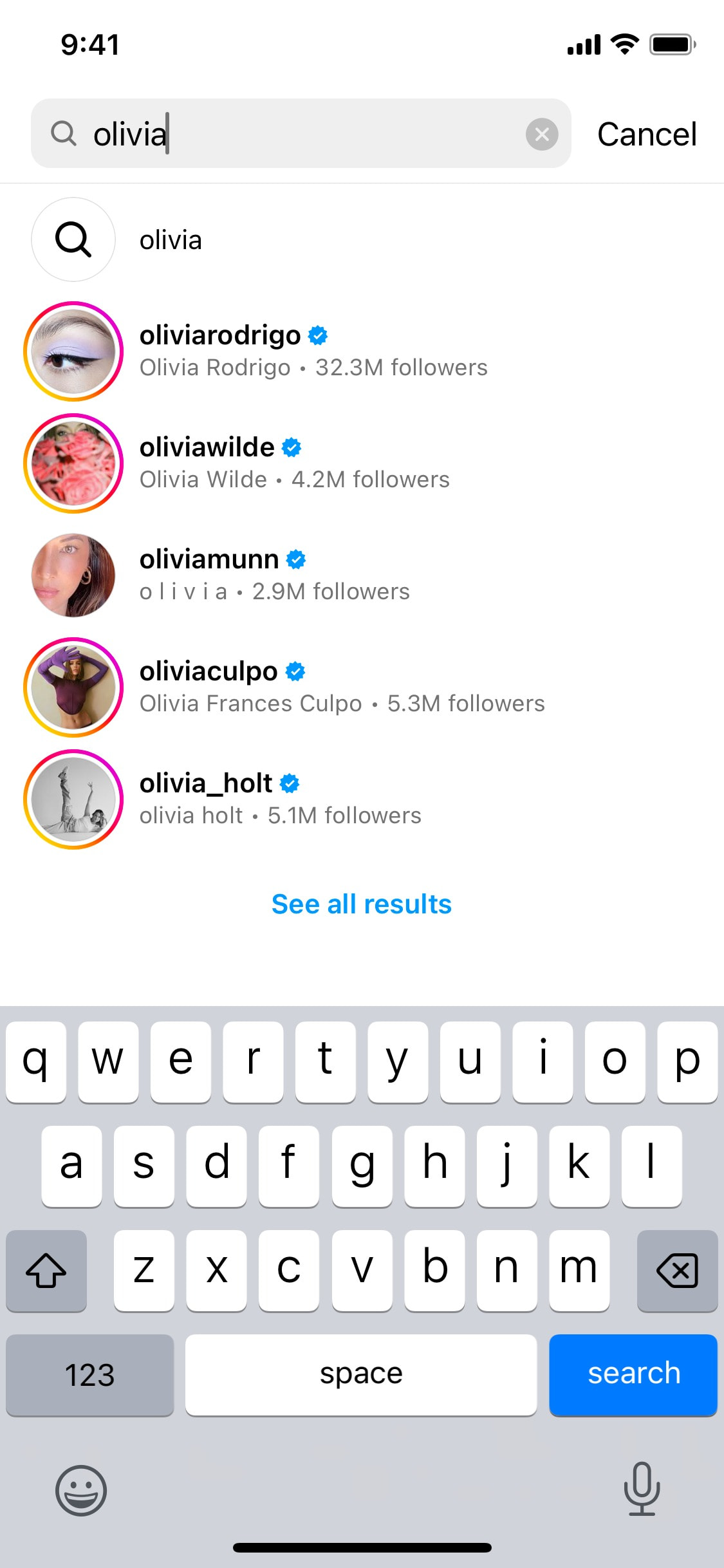 Instagram iOS screen 555