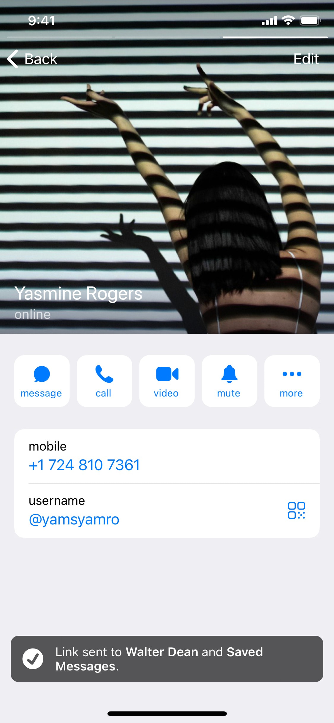 Telegram iOS screen 812