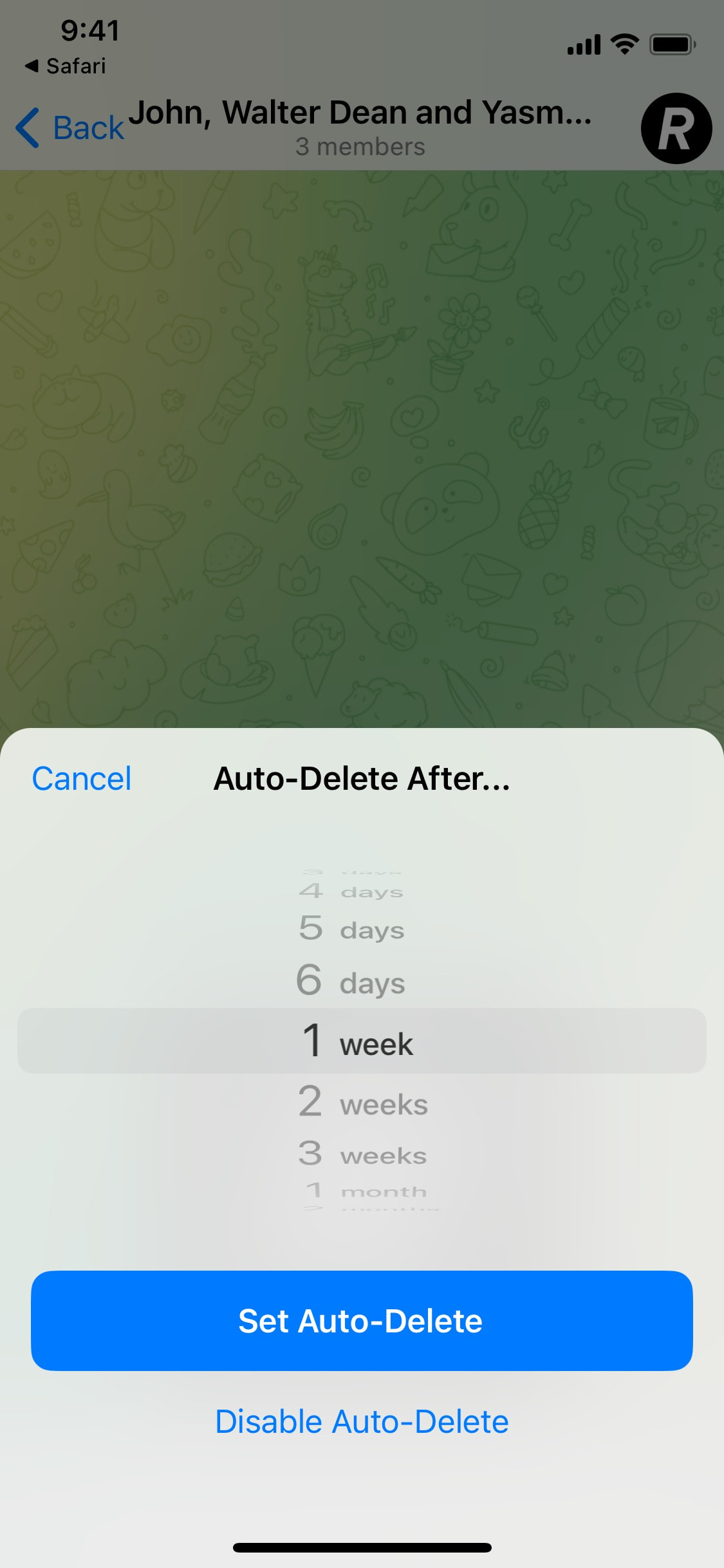 Telegram iOS screen 196