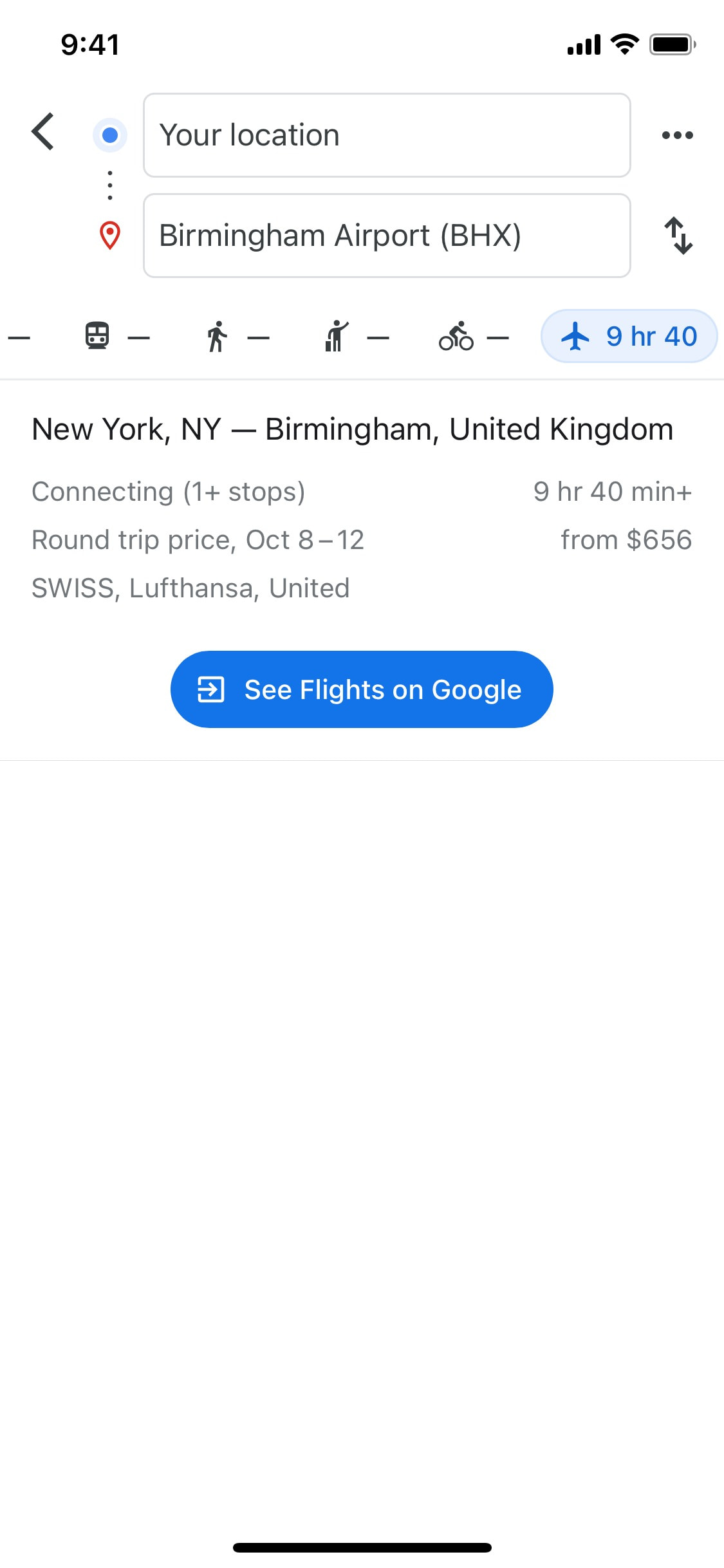 Google Maps iOS screen 251