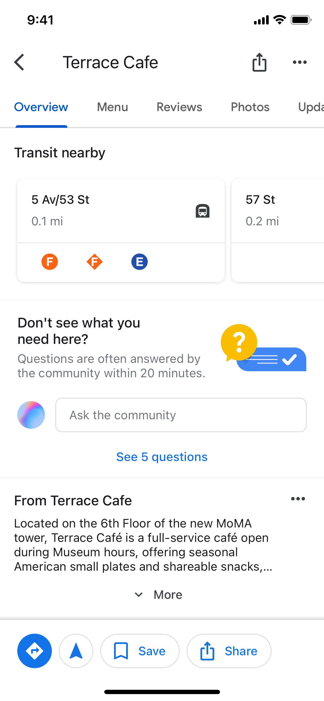 Google Maps iOS screen 122