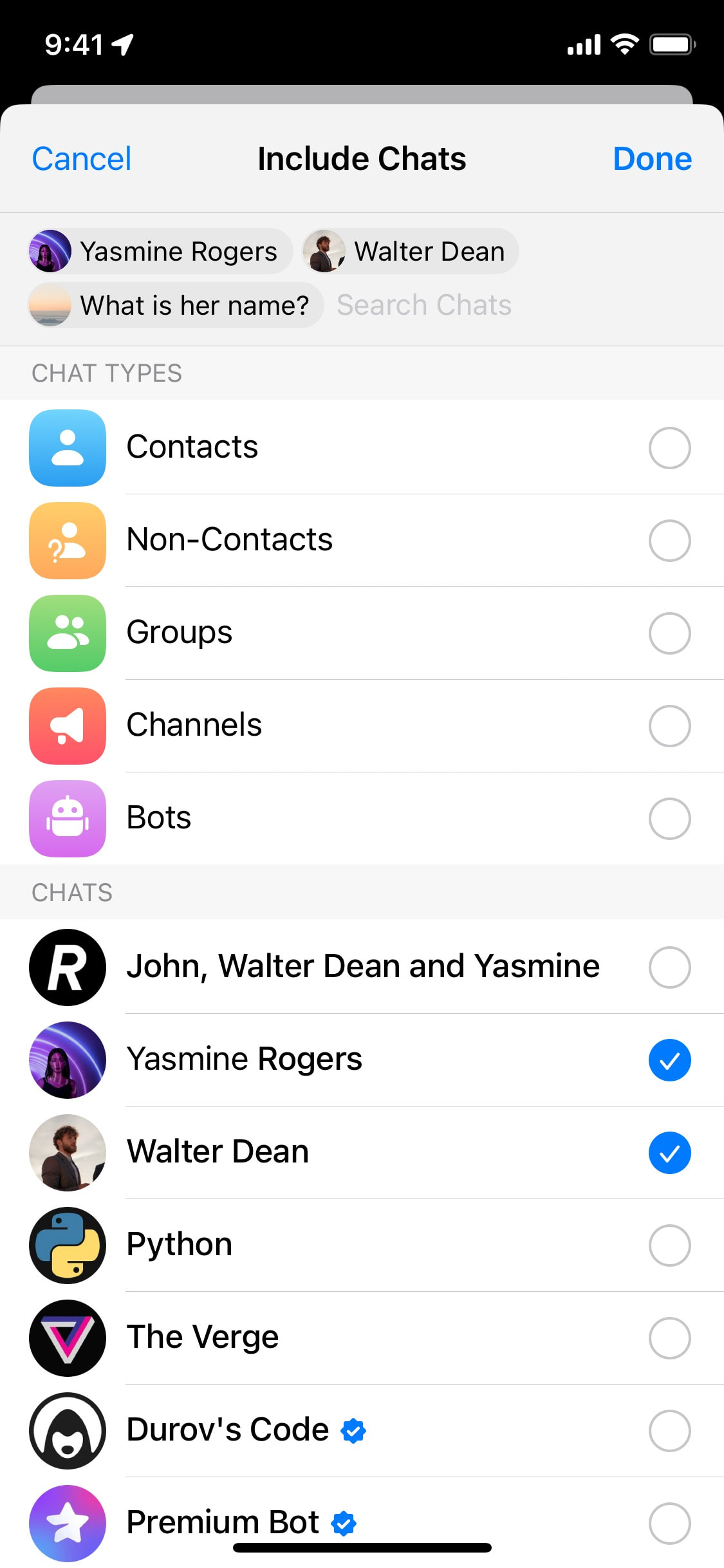 Telegram iOS screen 654