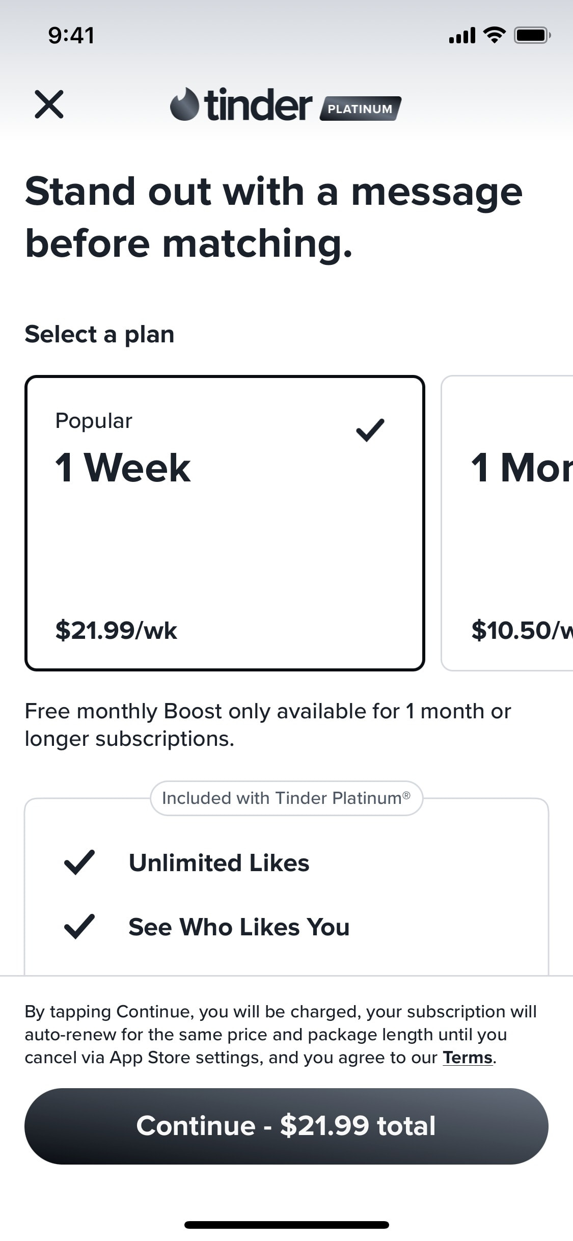 Tinder iOS screen 114