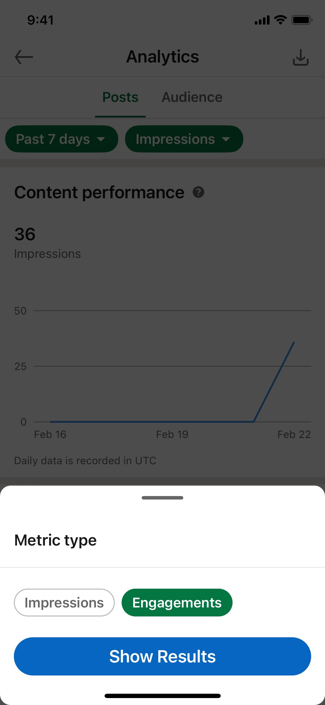 LinkedIn iOS screen 189