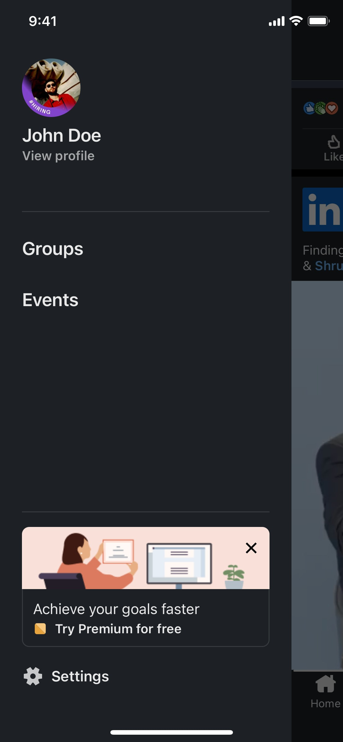 LinkedIn iOS screen 487