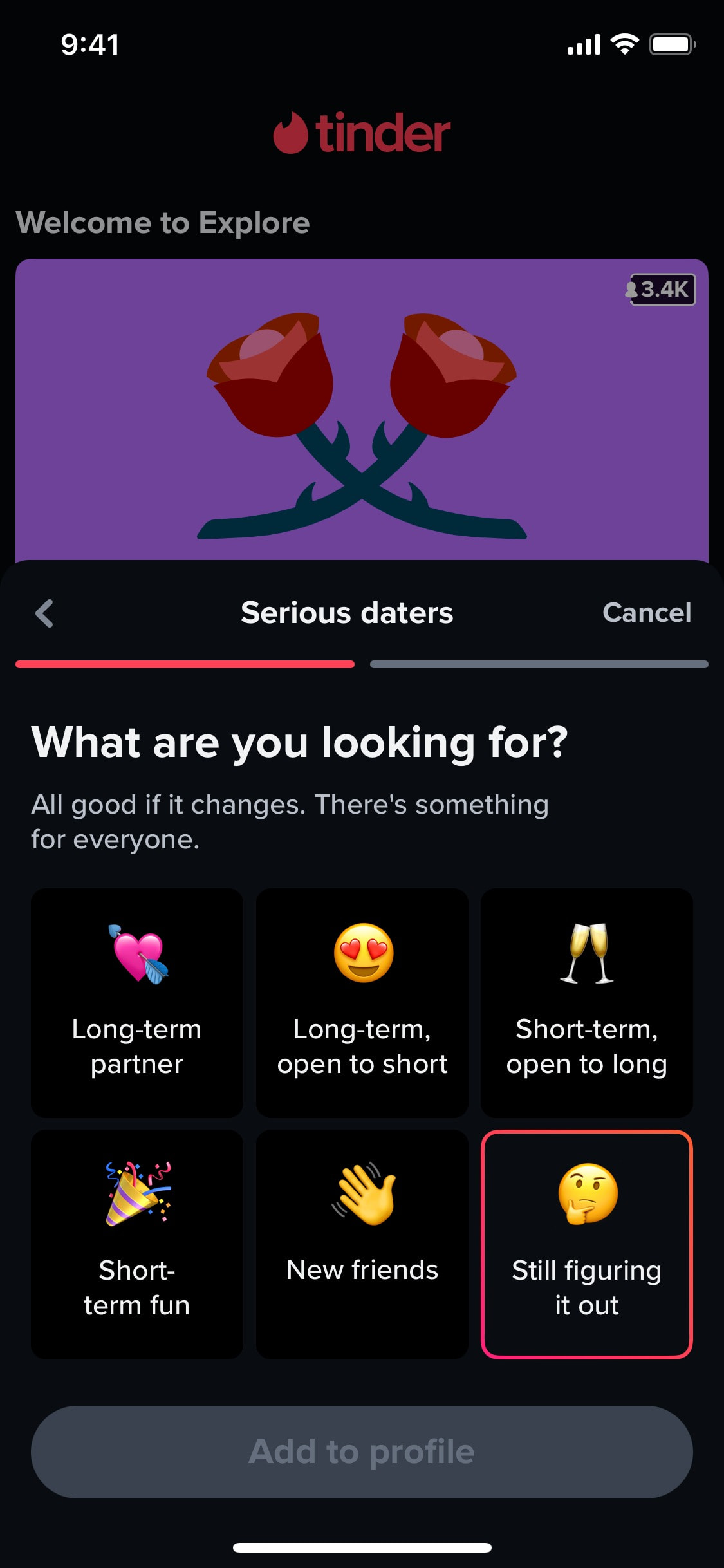 Tinder iOS screen 230