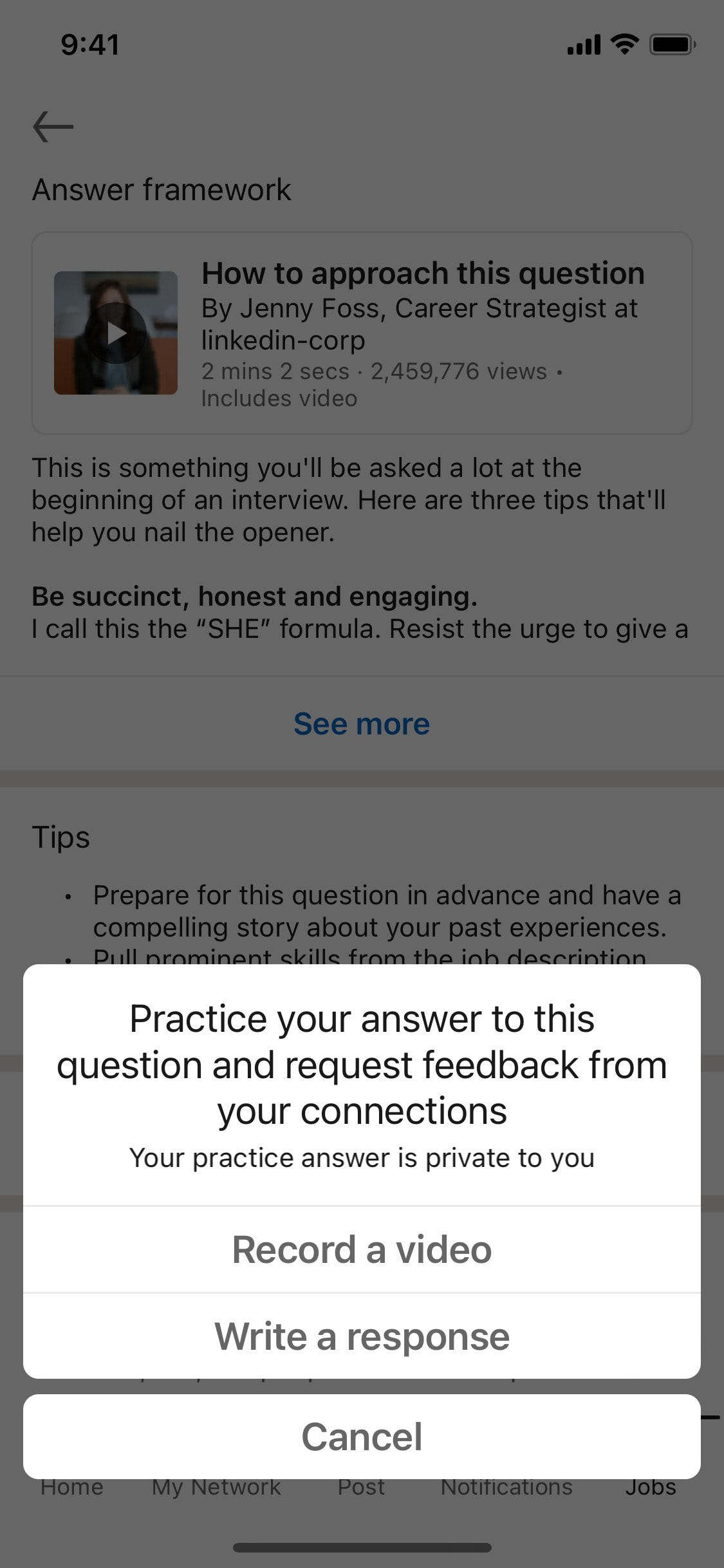 LinkedIn iOS screen 486