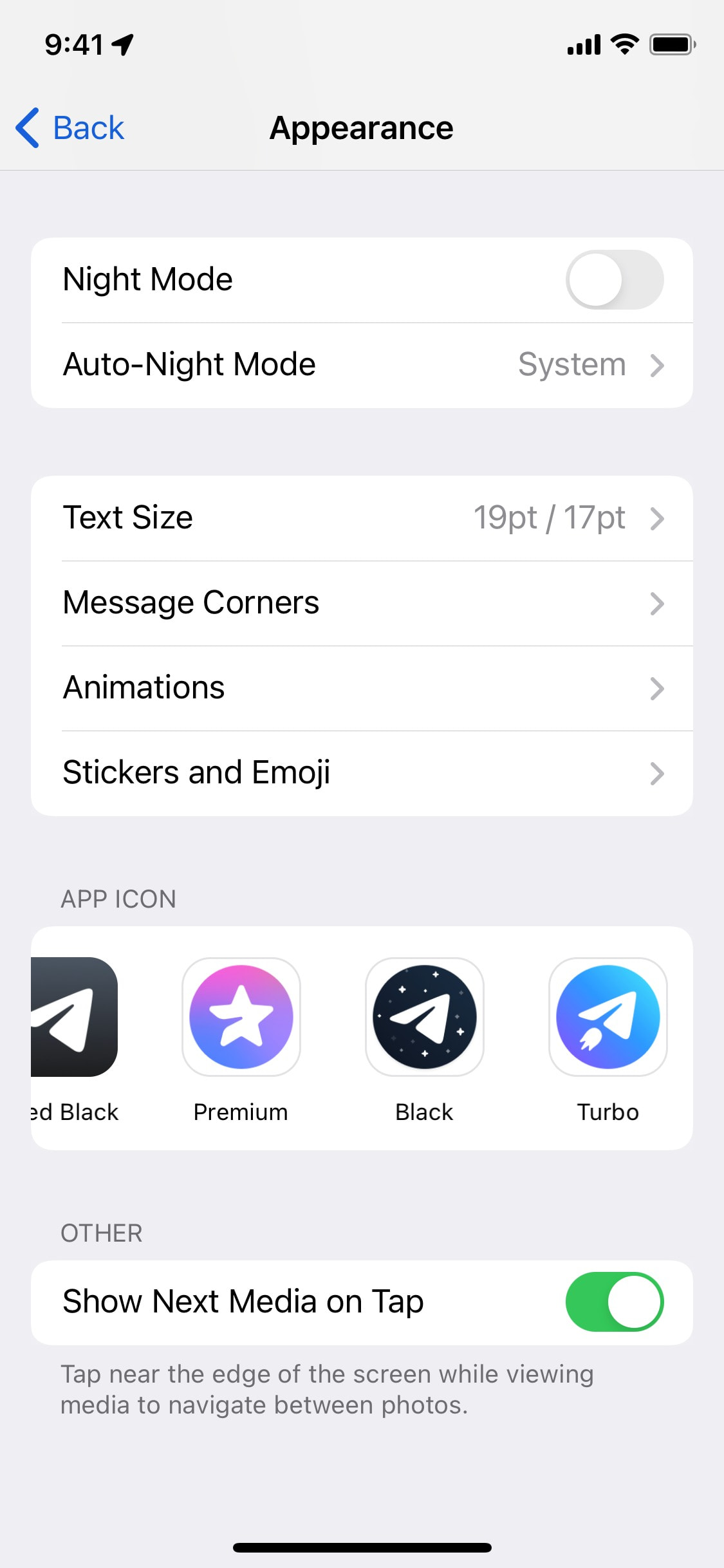 Telegram iOS screen 448