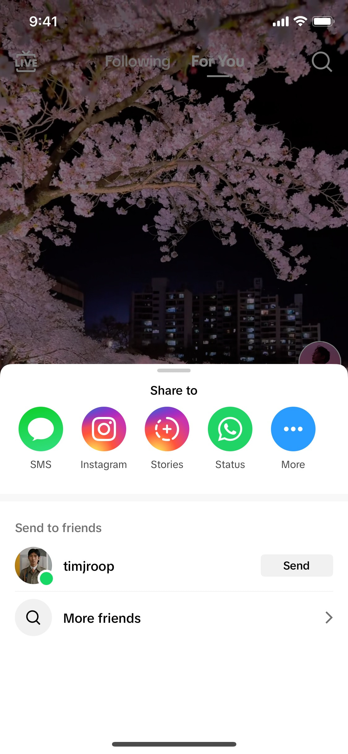 TikTok iOS screen 693