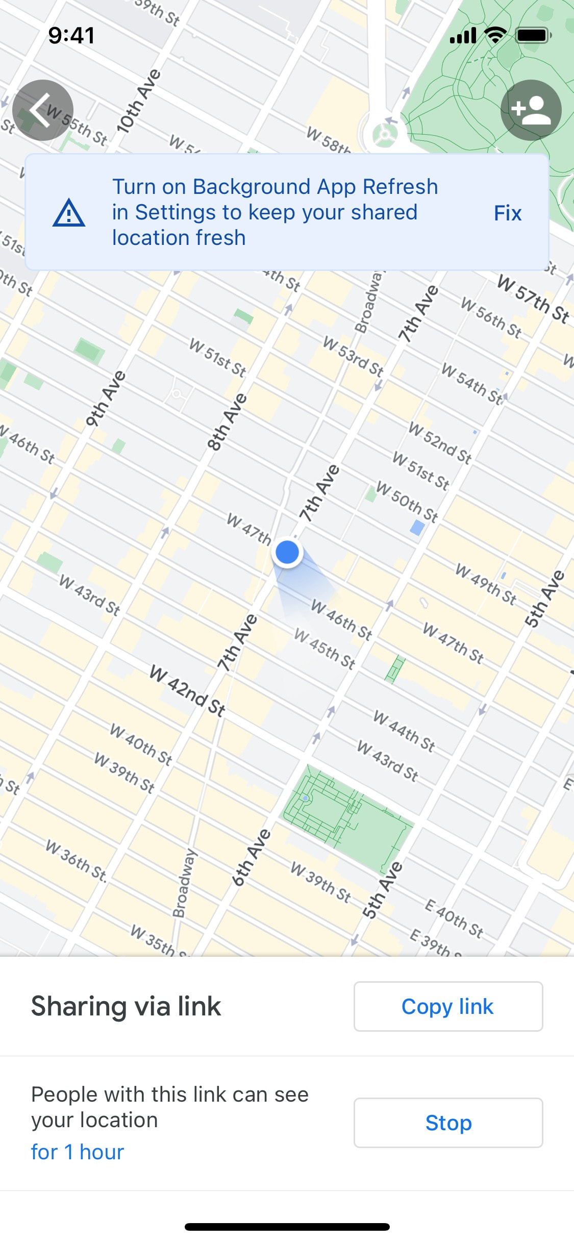 Google Maps iOS screen 595