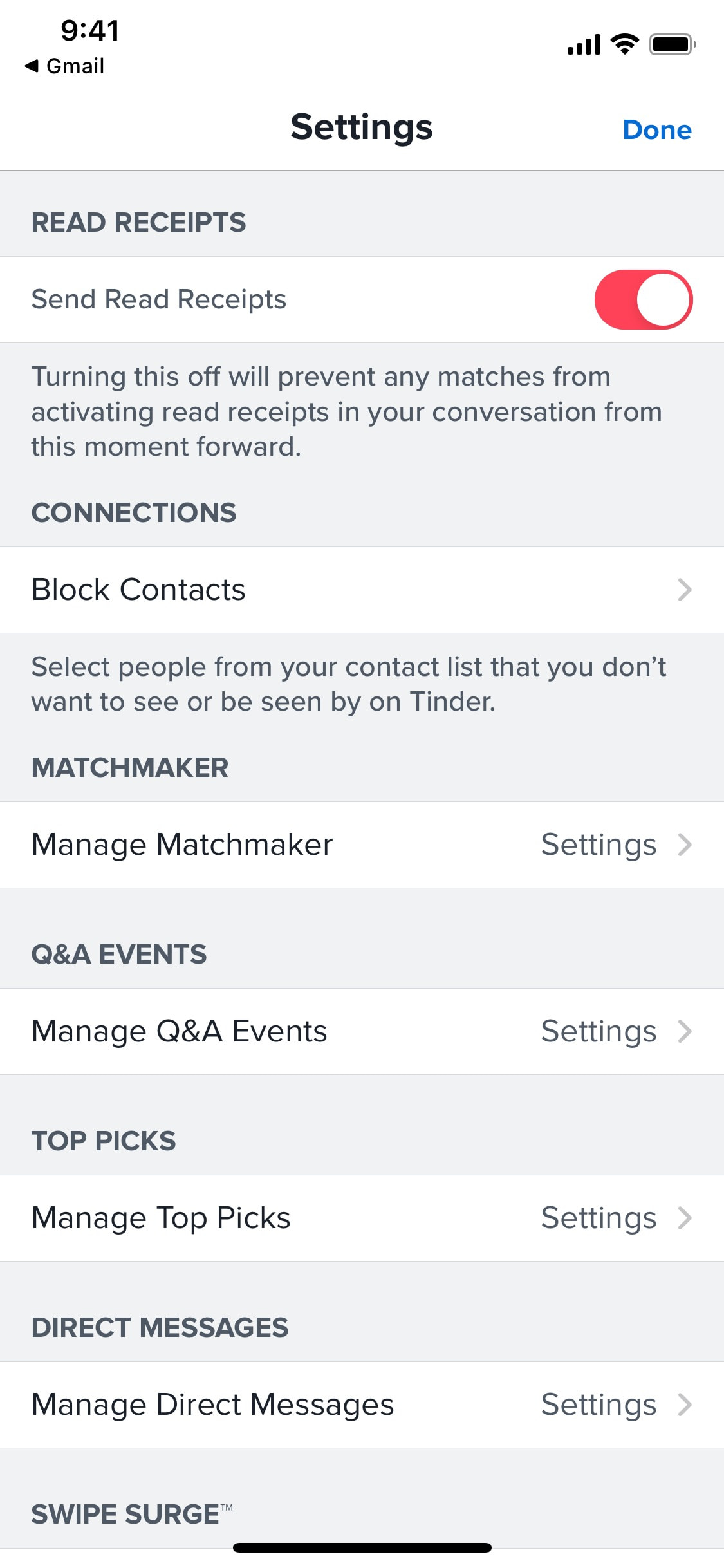 Tinder iOS screen 446