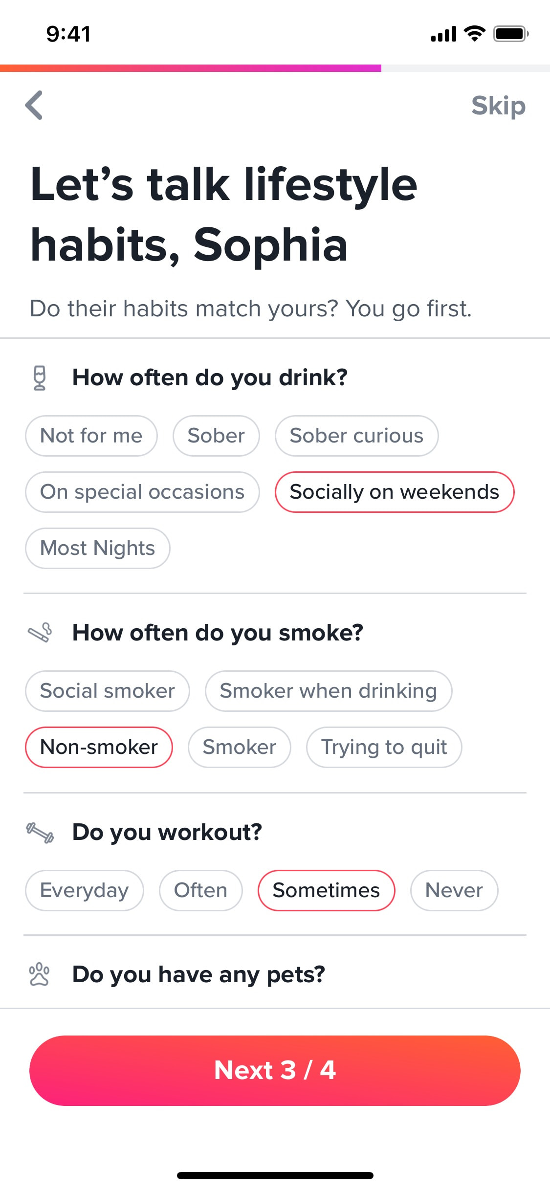 Tinder iOS screen 461