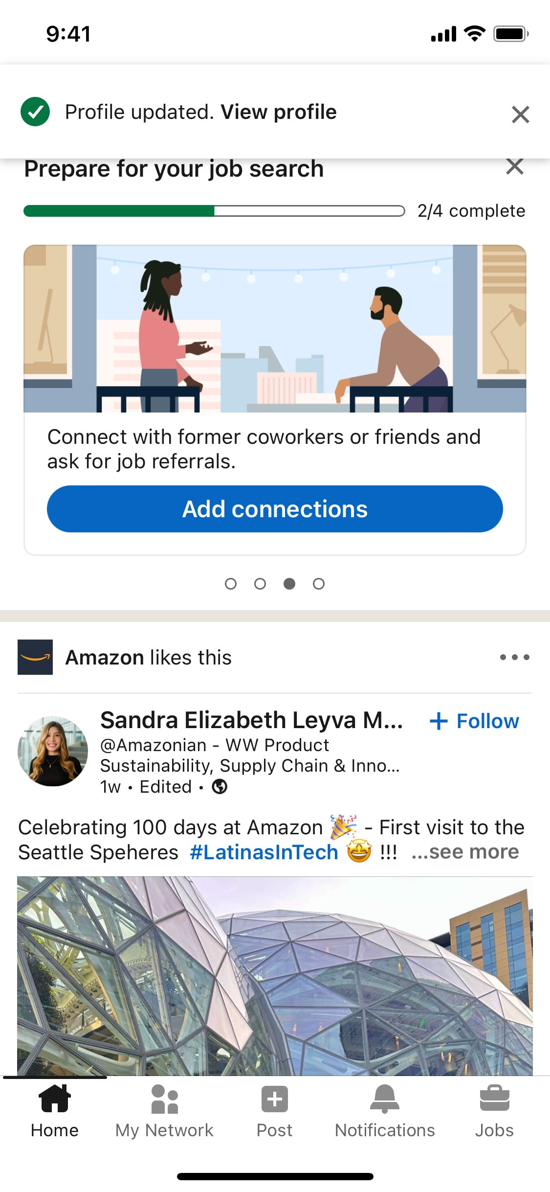 LinkedIn iOS screen 309