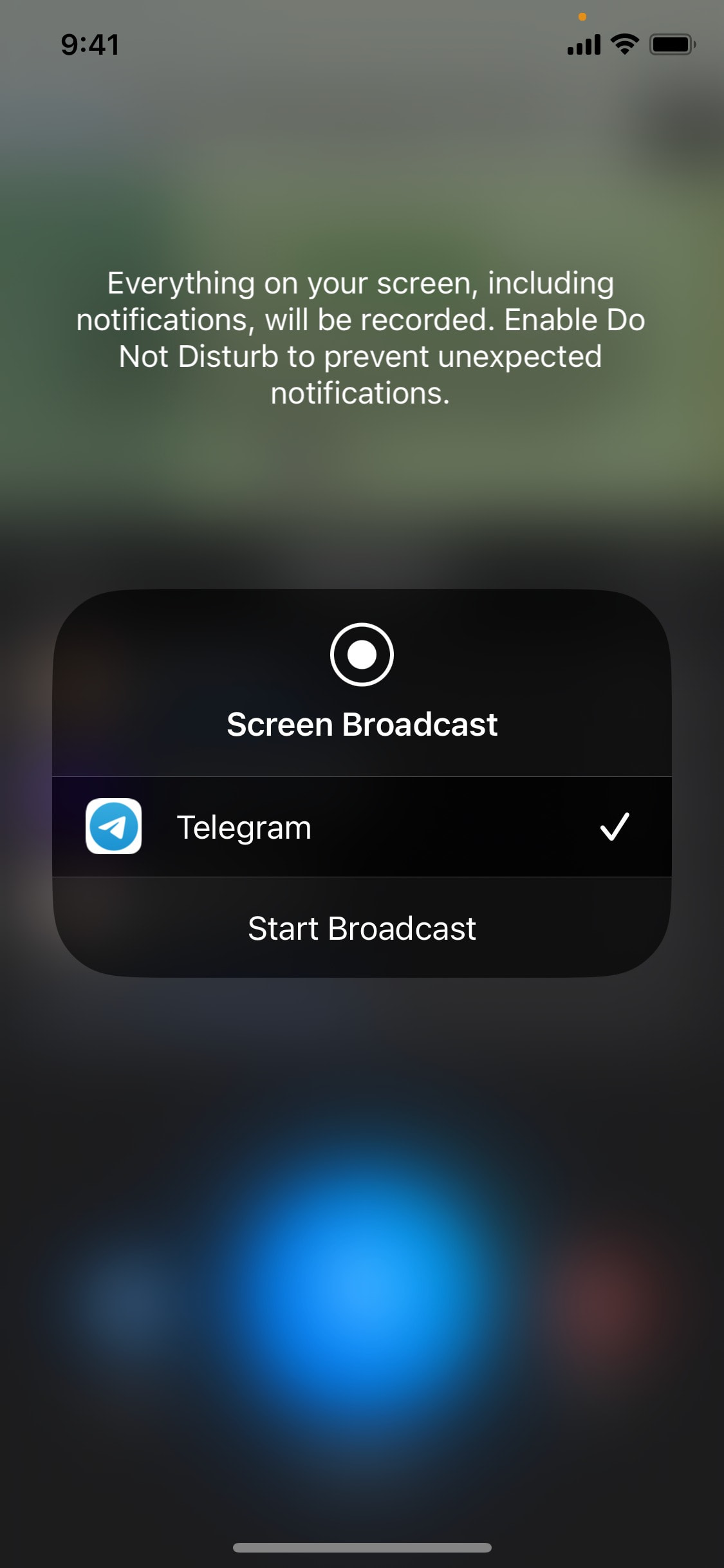 Telegram iOS screen 539
