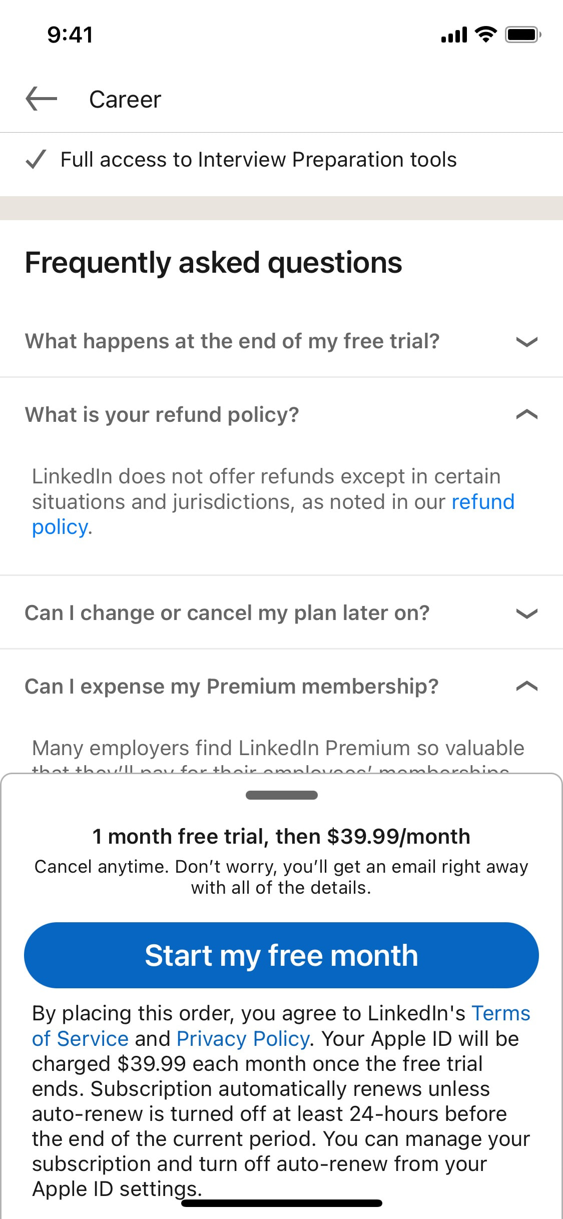 LinkedIn iOS screen 515