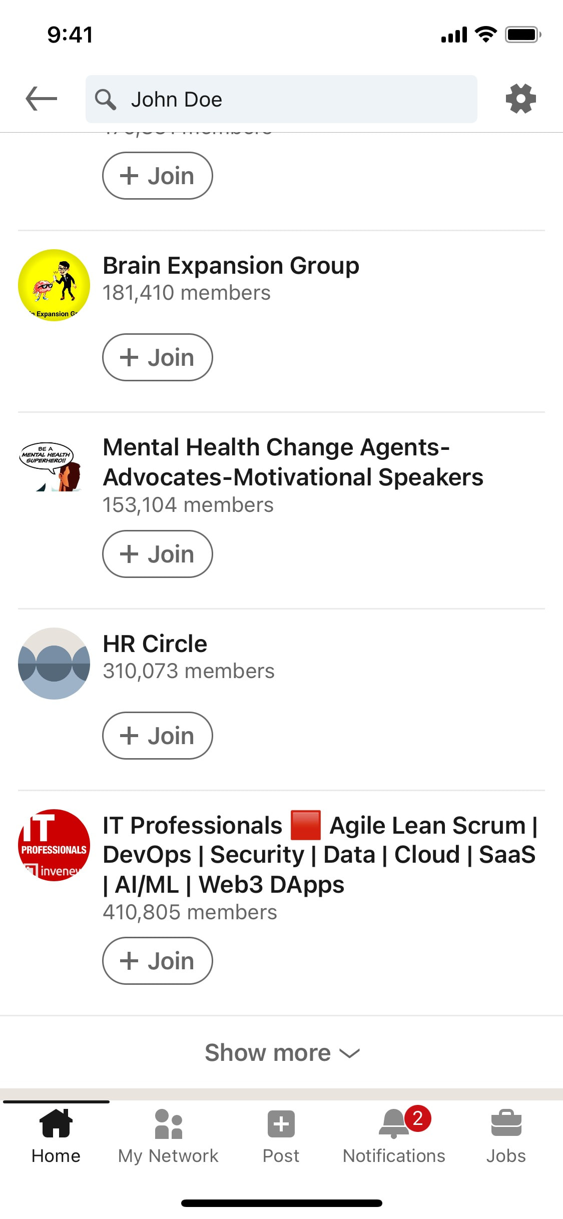 LinkedIn iOS screen 14