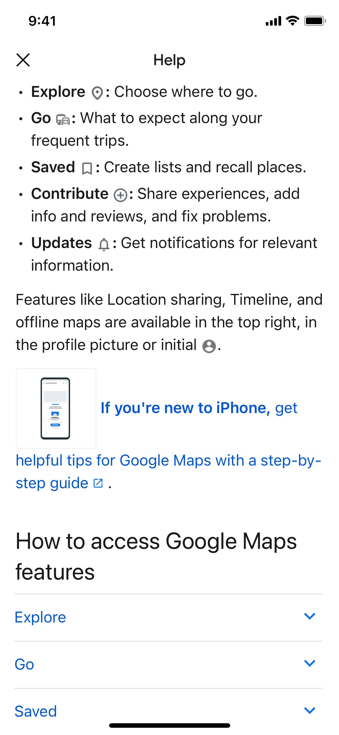 Google Maps iOS screen 504