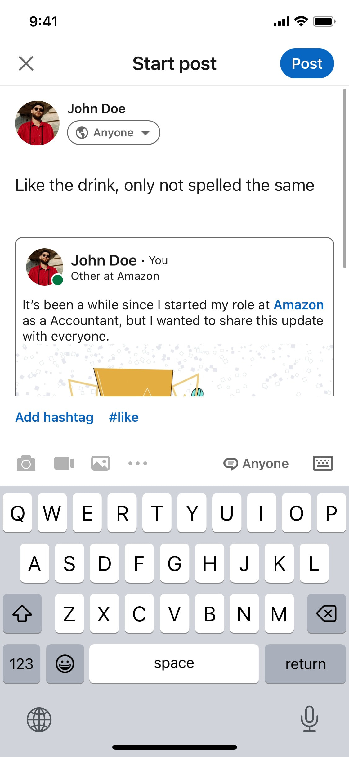 LinkedIn iOS screen 313