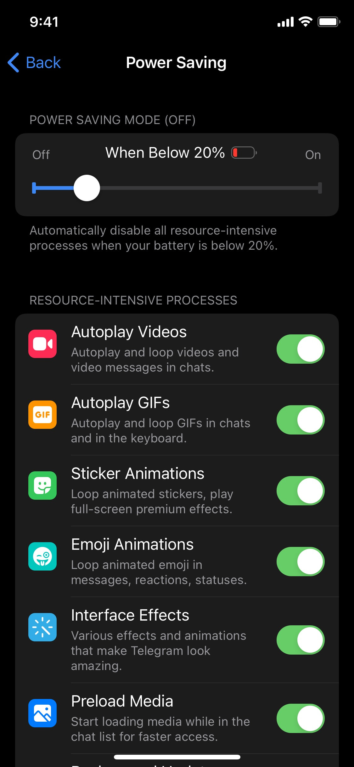 Telegram iOS screen 347