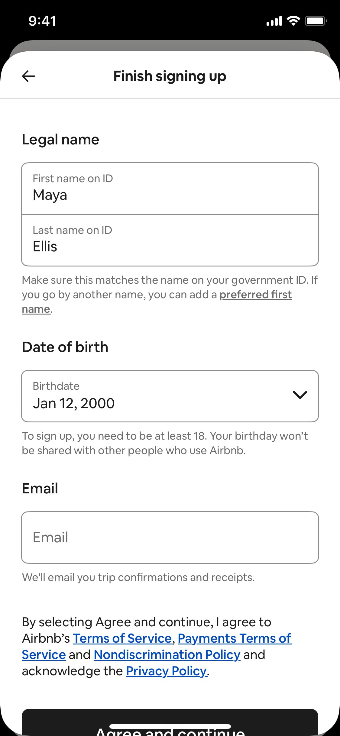 Airbnb iOS screen 234