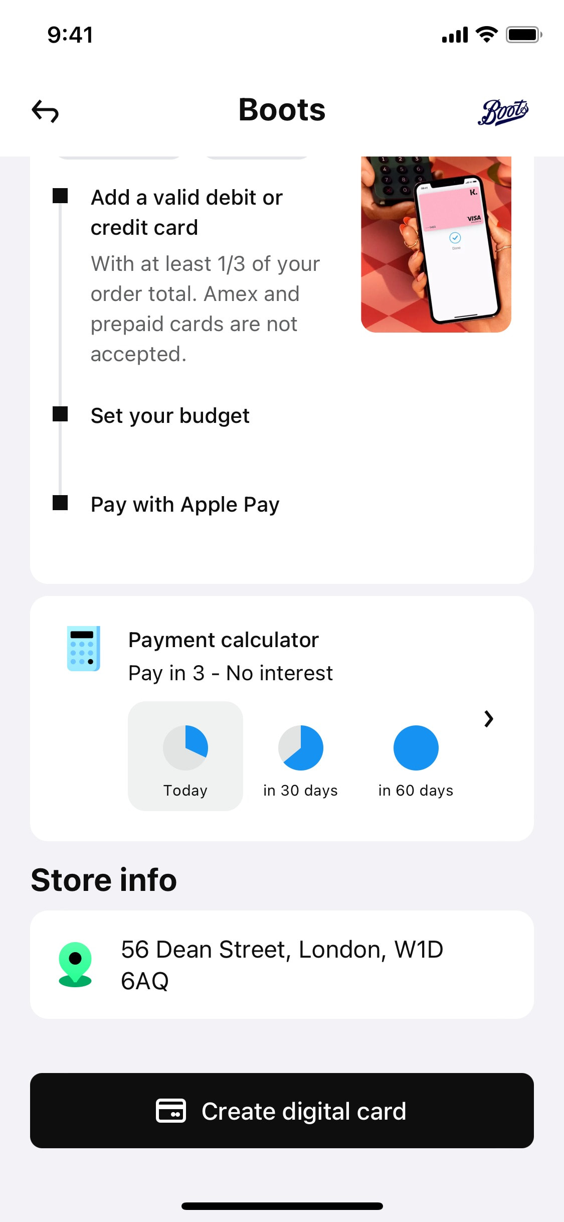 Klarna iOS screen 10