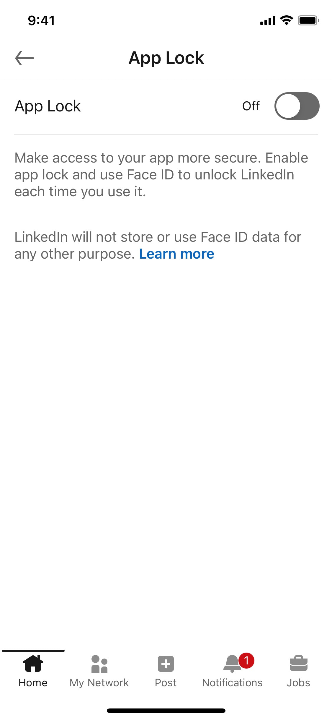 LinkedIn iOS screen 33