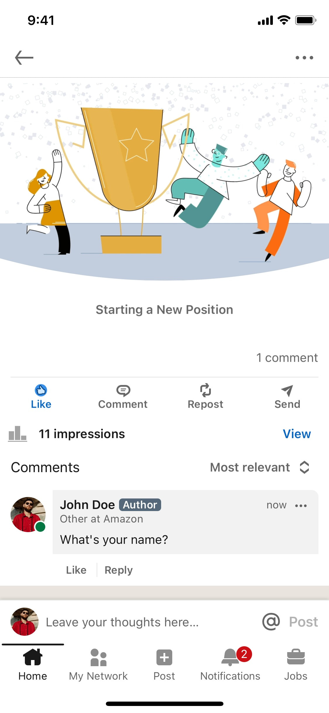 LinkedIn iOS screen 465
