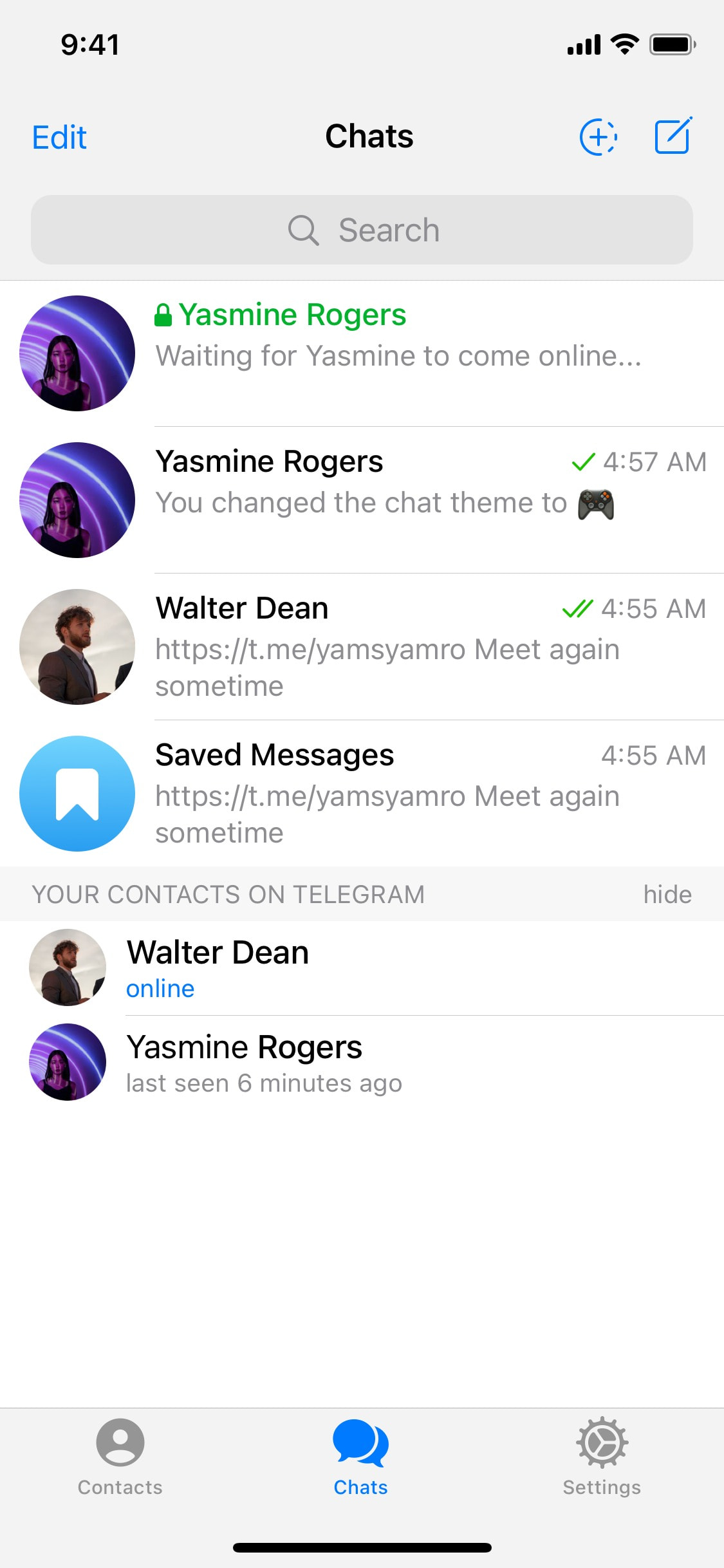 Telegram iOS screen 209
