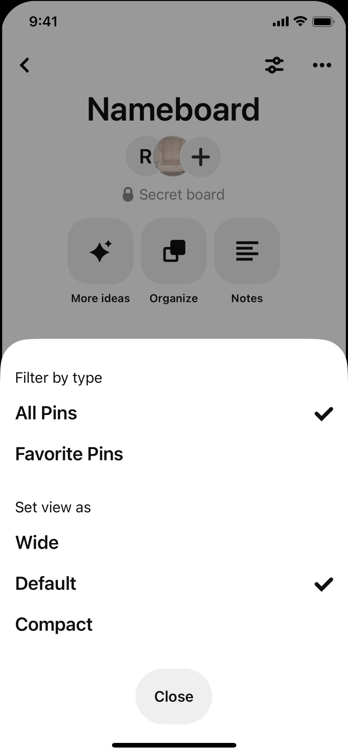 Pinterest iOS screen 125