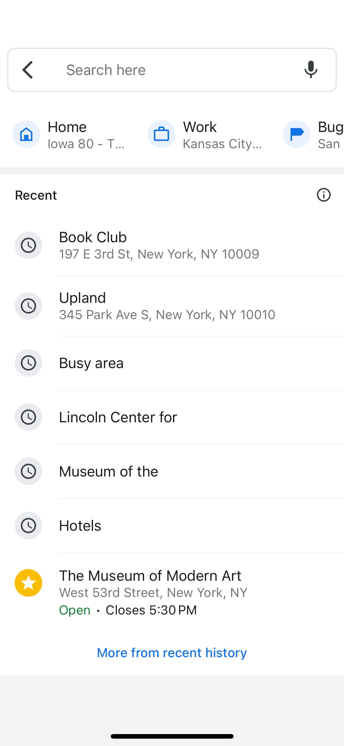 Google Maps iOS screen 660