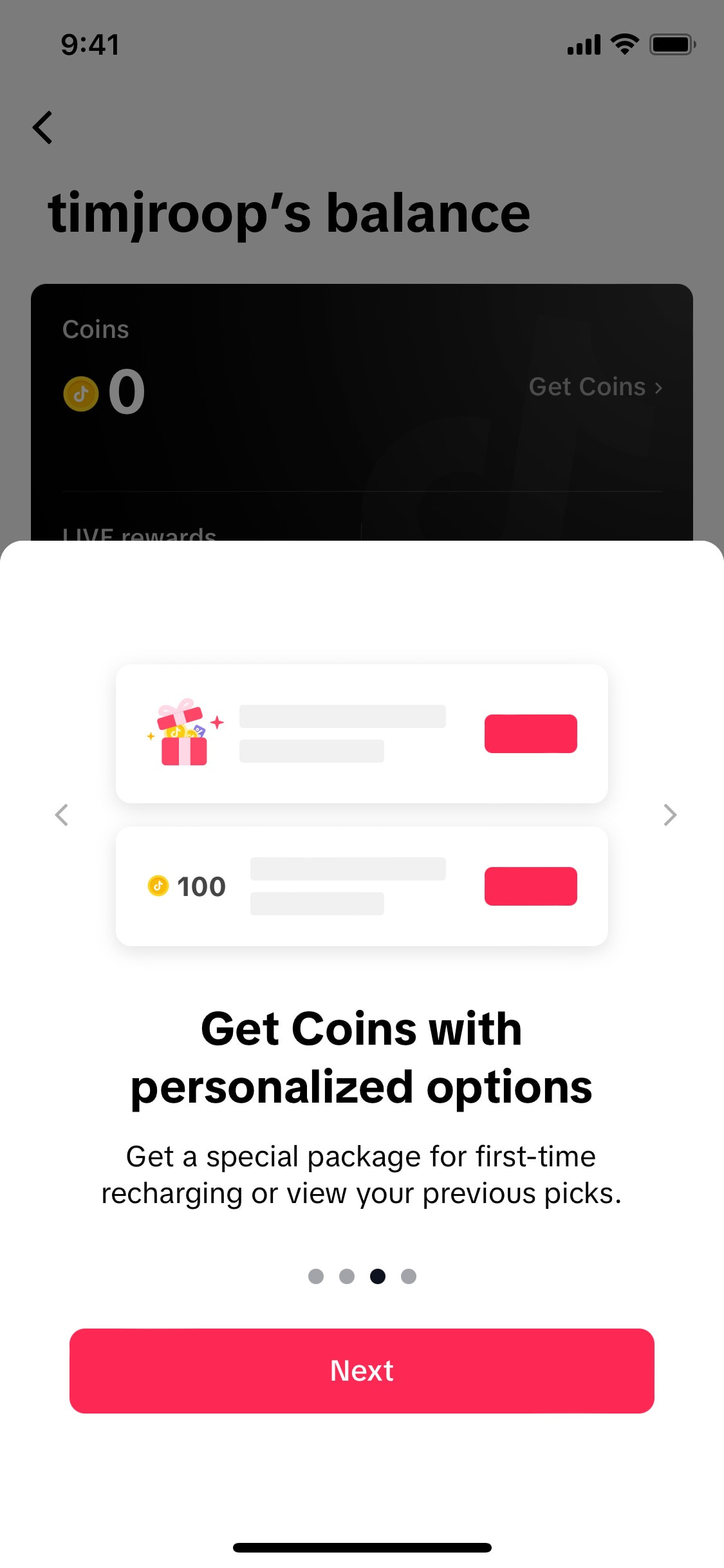 TikTok iOS screen 180