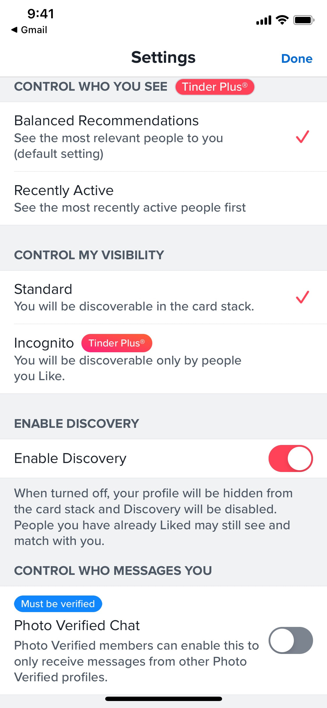 Tinder iOS screen 232