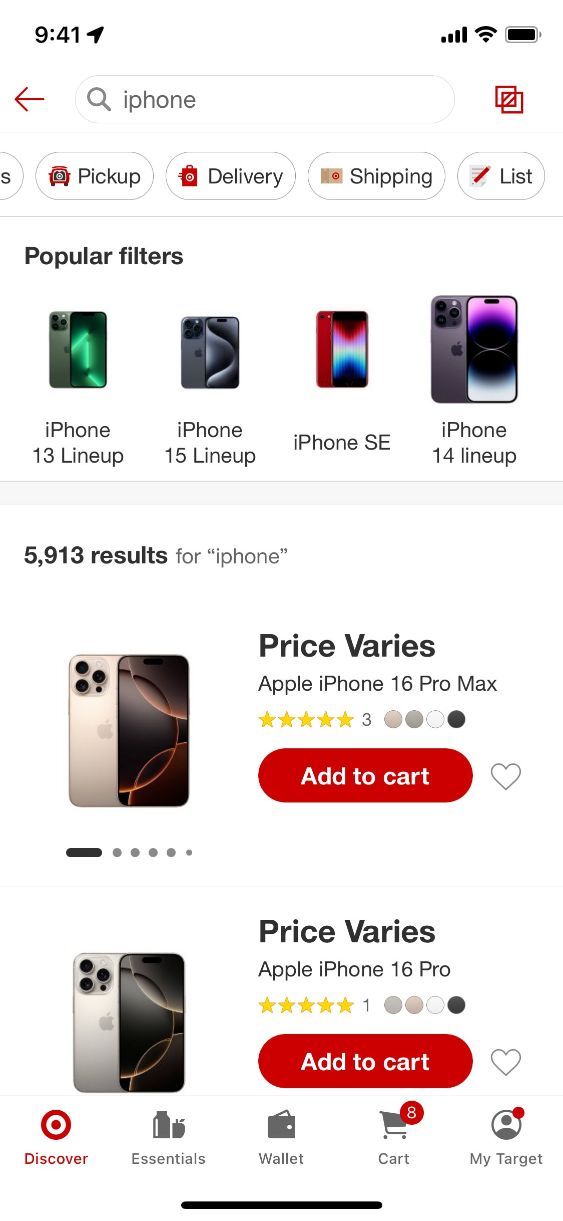 Target iOS screen 443