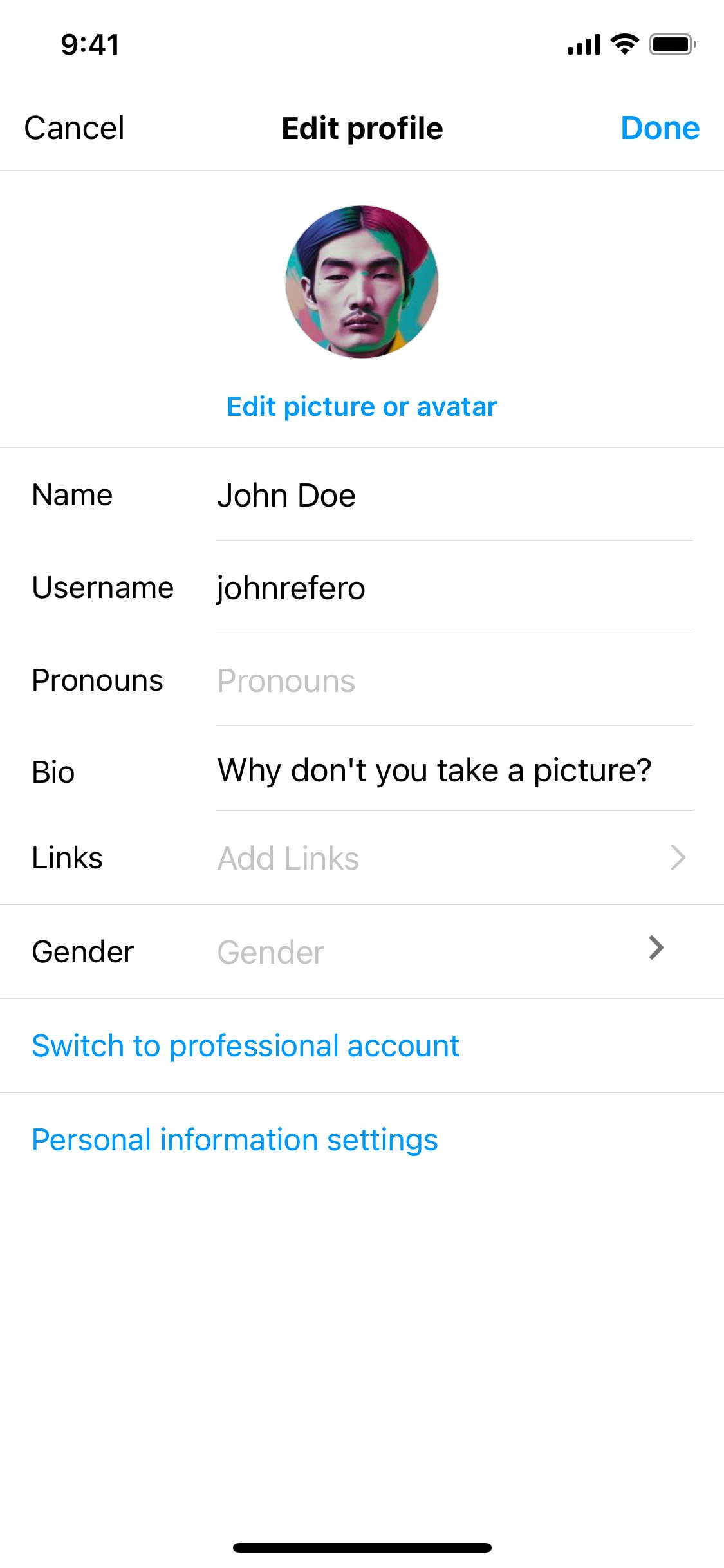 Instagram iOS screen 731