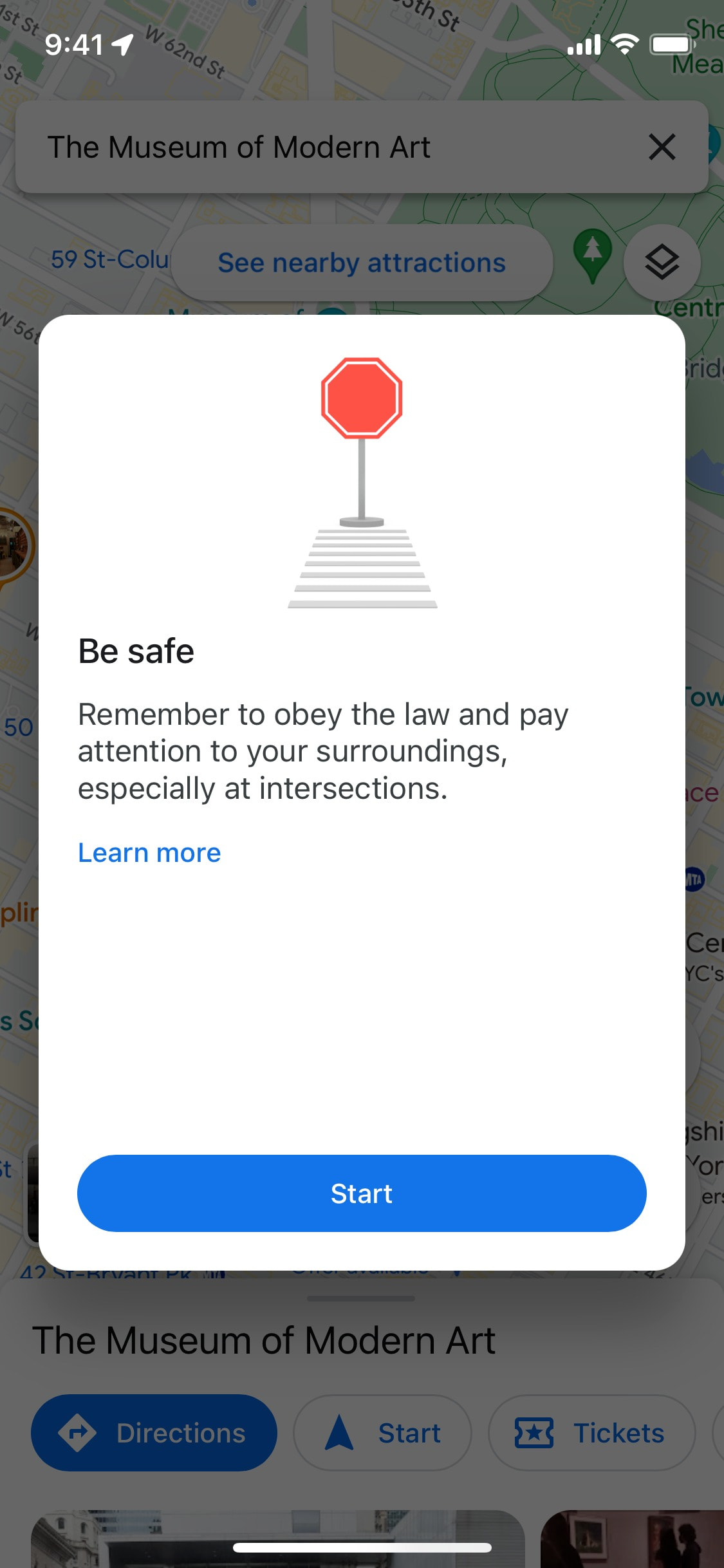Google Maps iOS screen 457