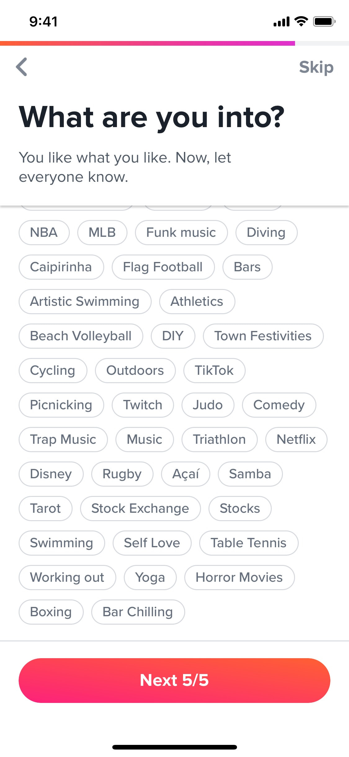 Tinder iOS screen 370