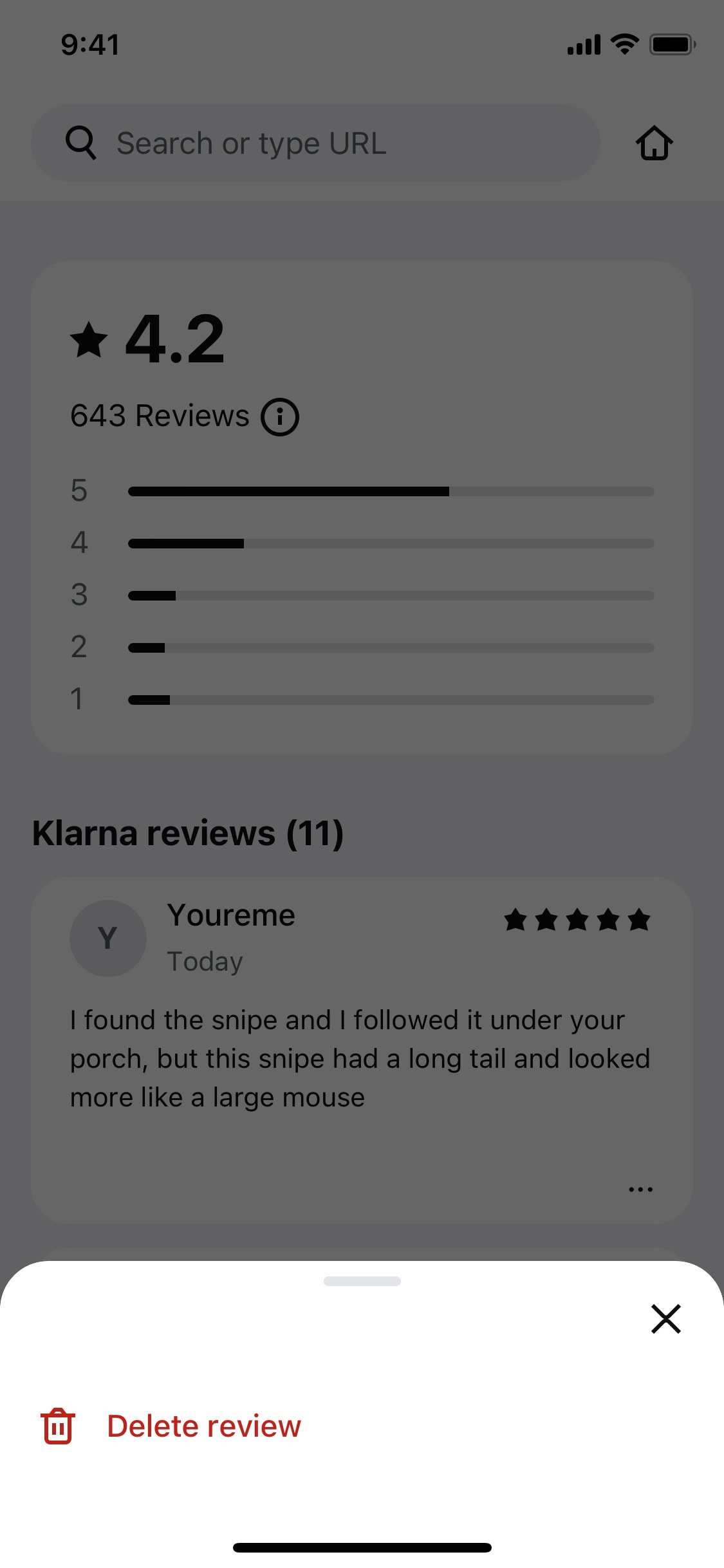 Klarna iOS screen 189