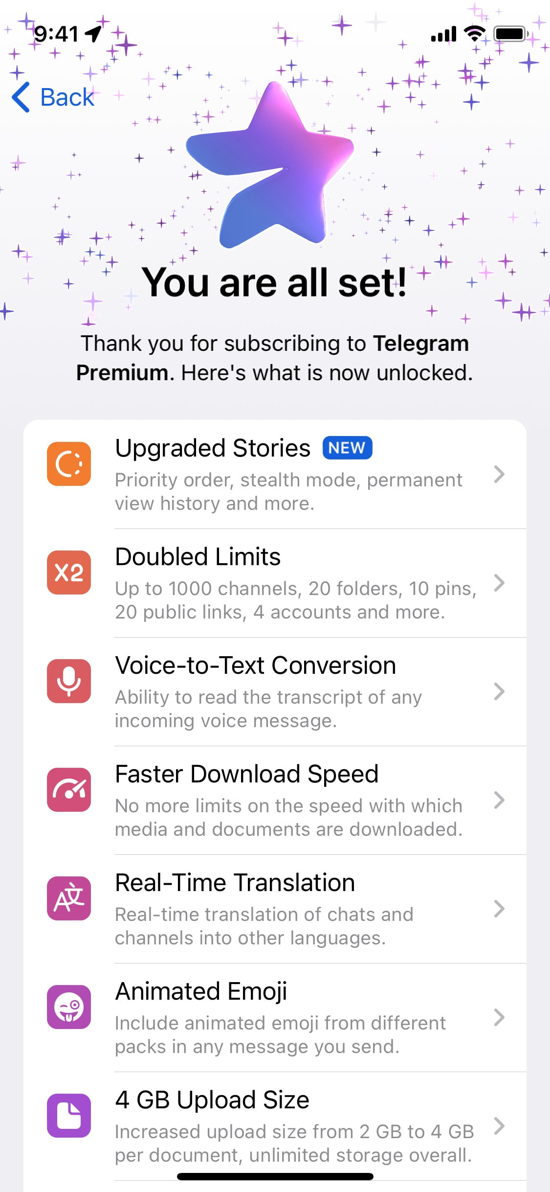 Telegram iOS screen 230