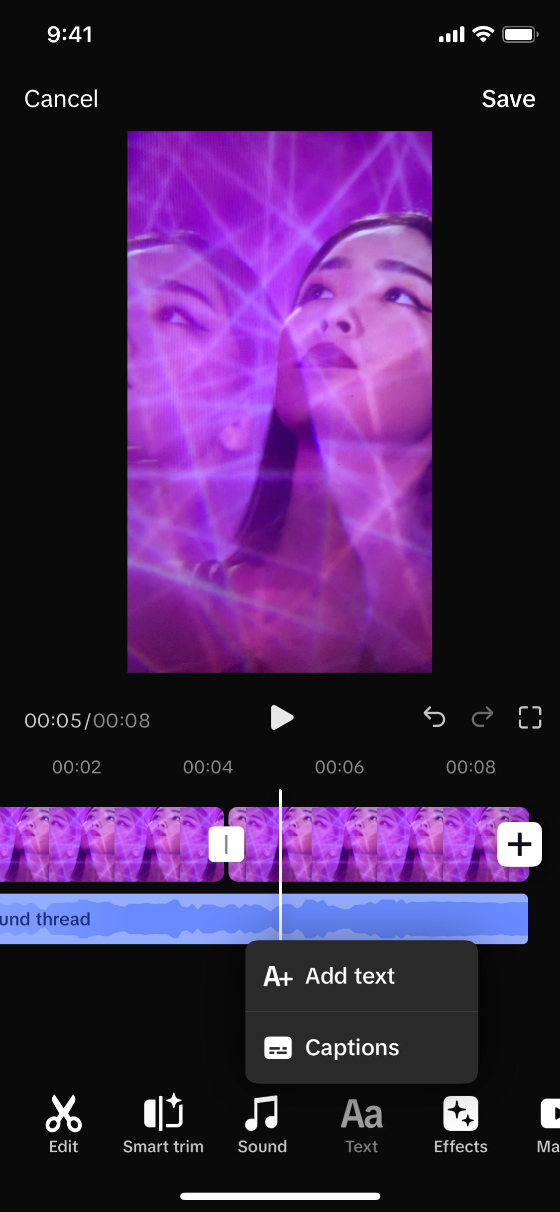 TikTok iOS screen 708