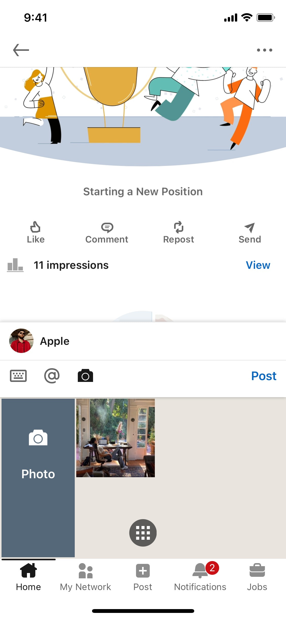 LinkedIn iOS screen 127