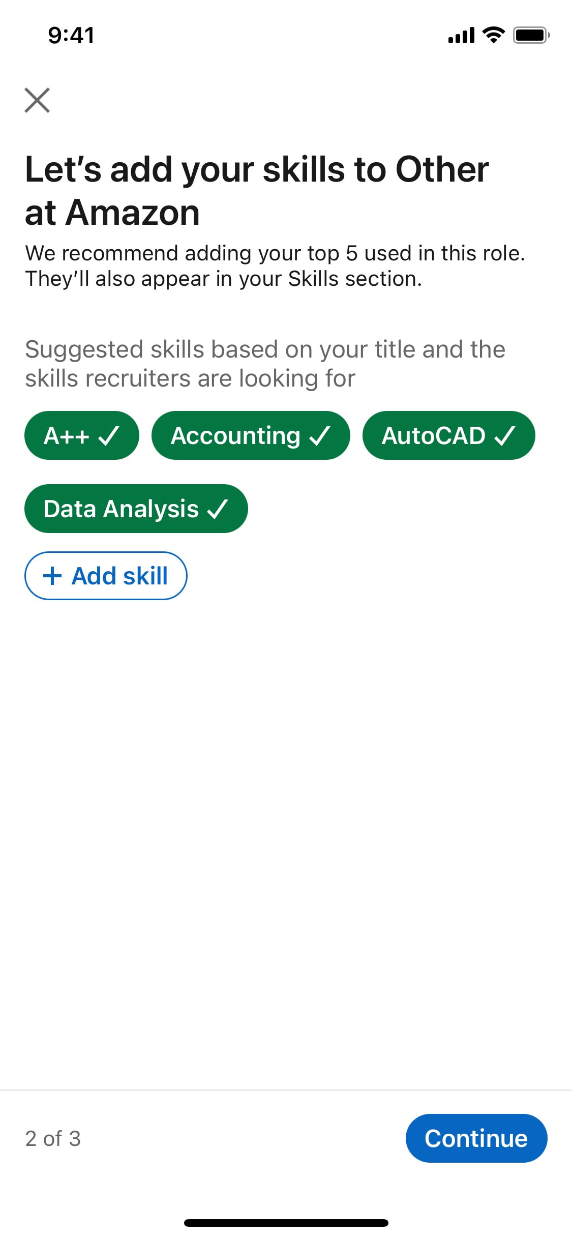 LinkedIn iOS screen 20