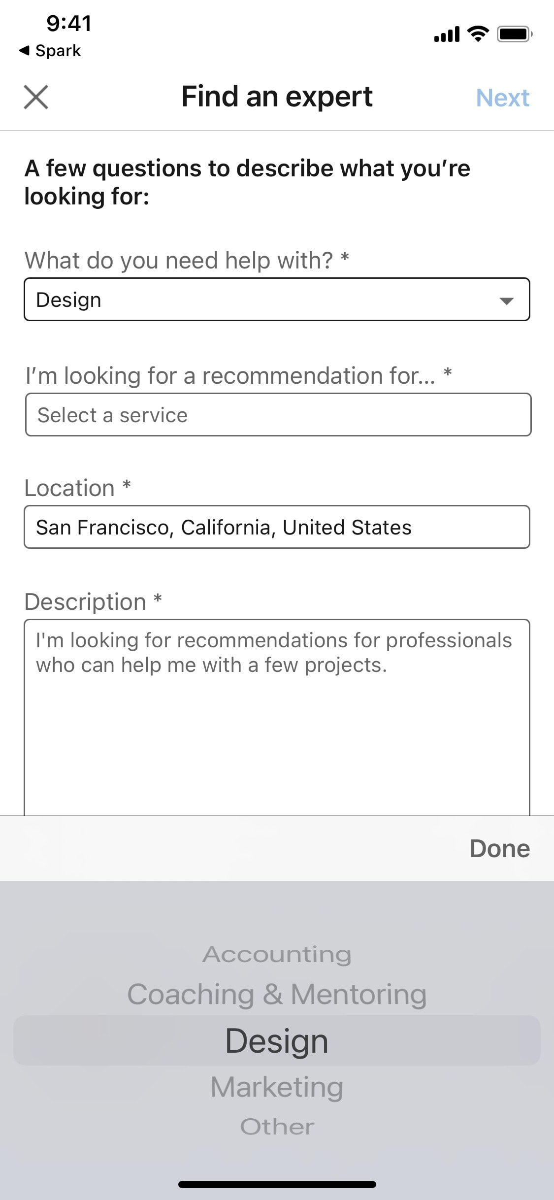 LinkedIn iOS screen 376