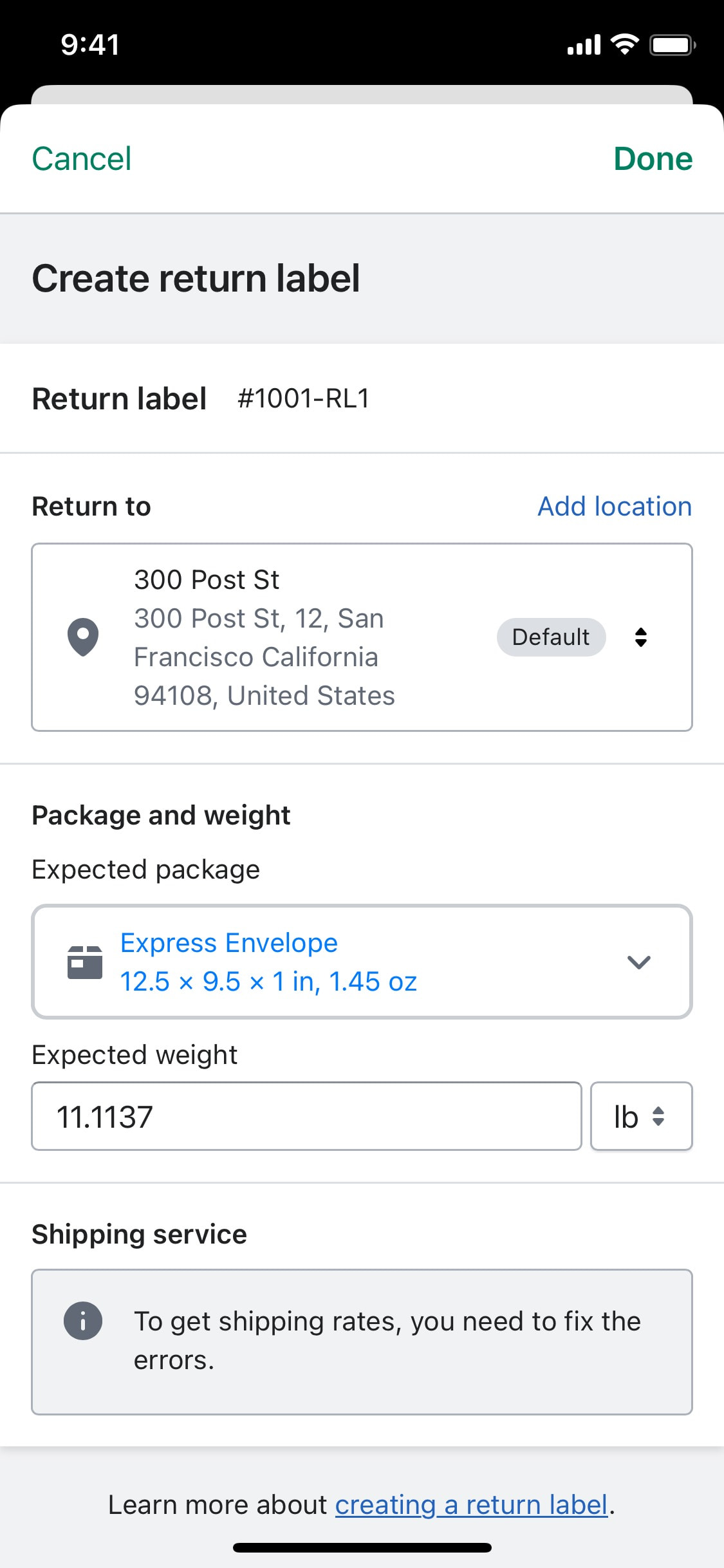 Shopify iOS screen 156