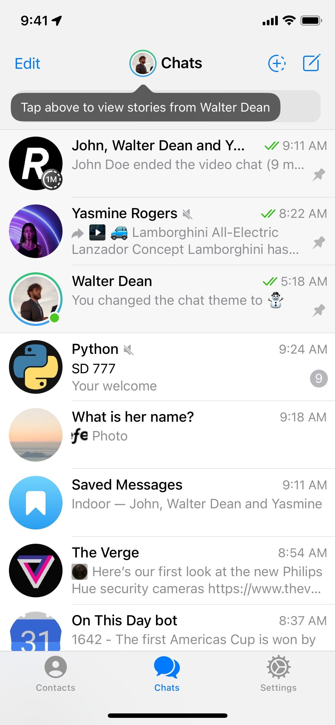 Telegram iOS screen 456