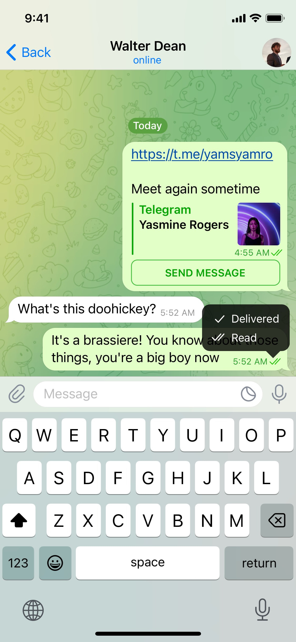 Telegram iOS screen 767